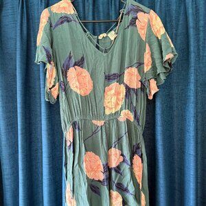 Billabong Pink & Green Floral Romper Size L